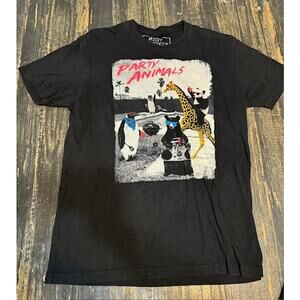 Official Riot Society "Party Animal" Graphic Black Adult Large T-shirt